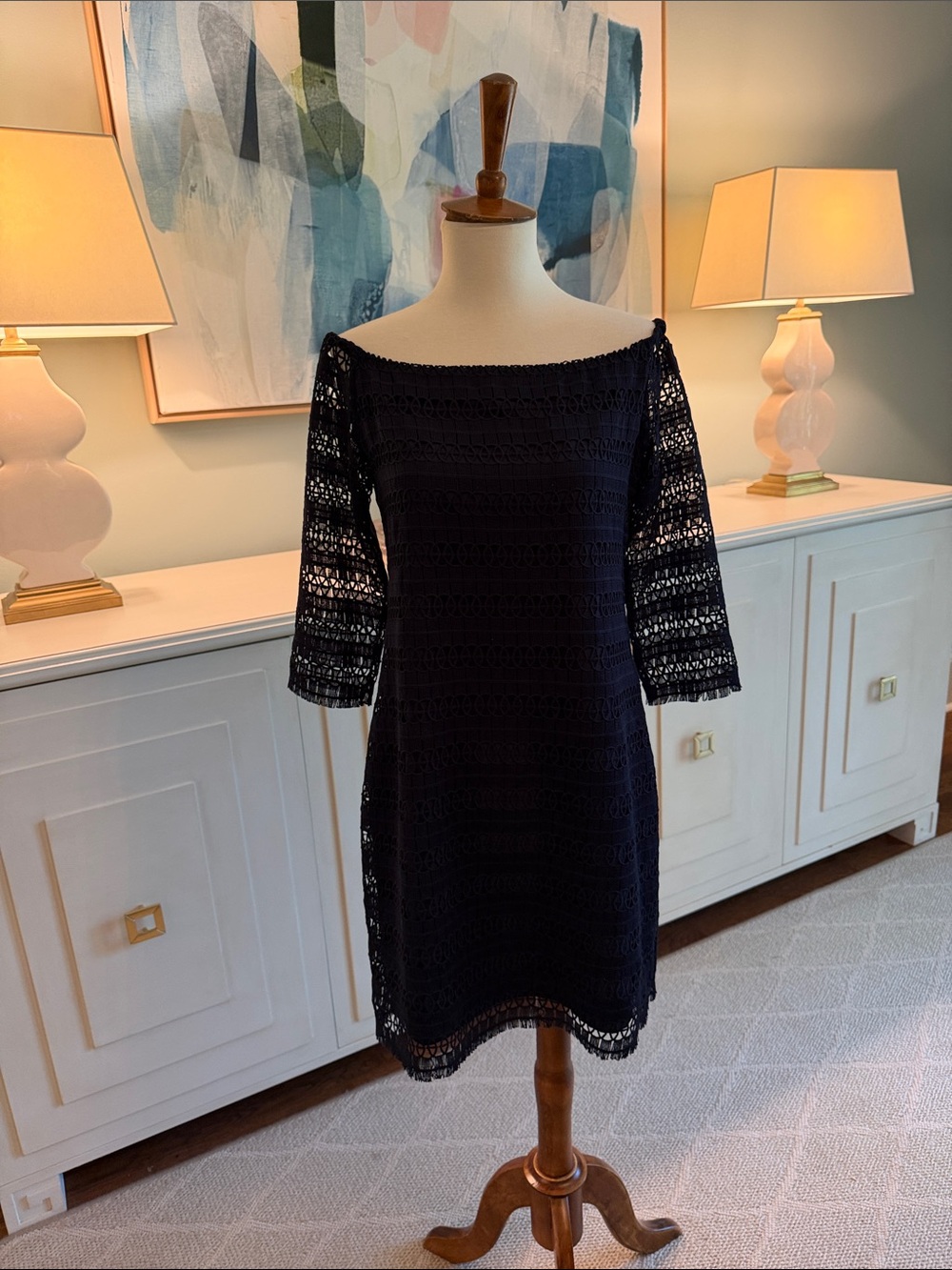 Off-Shoulder Navy  Dress
